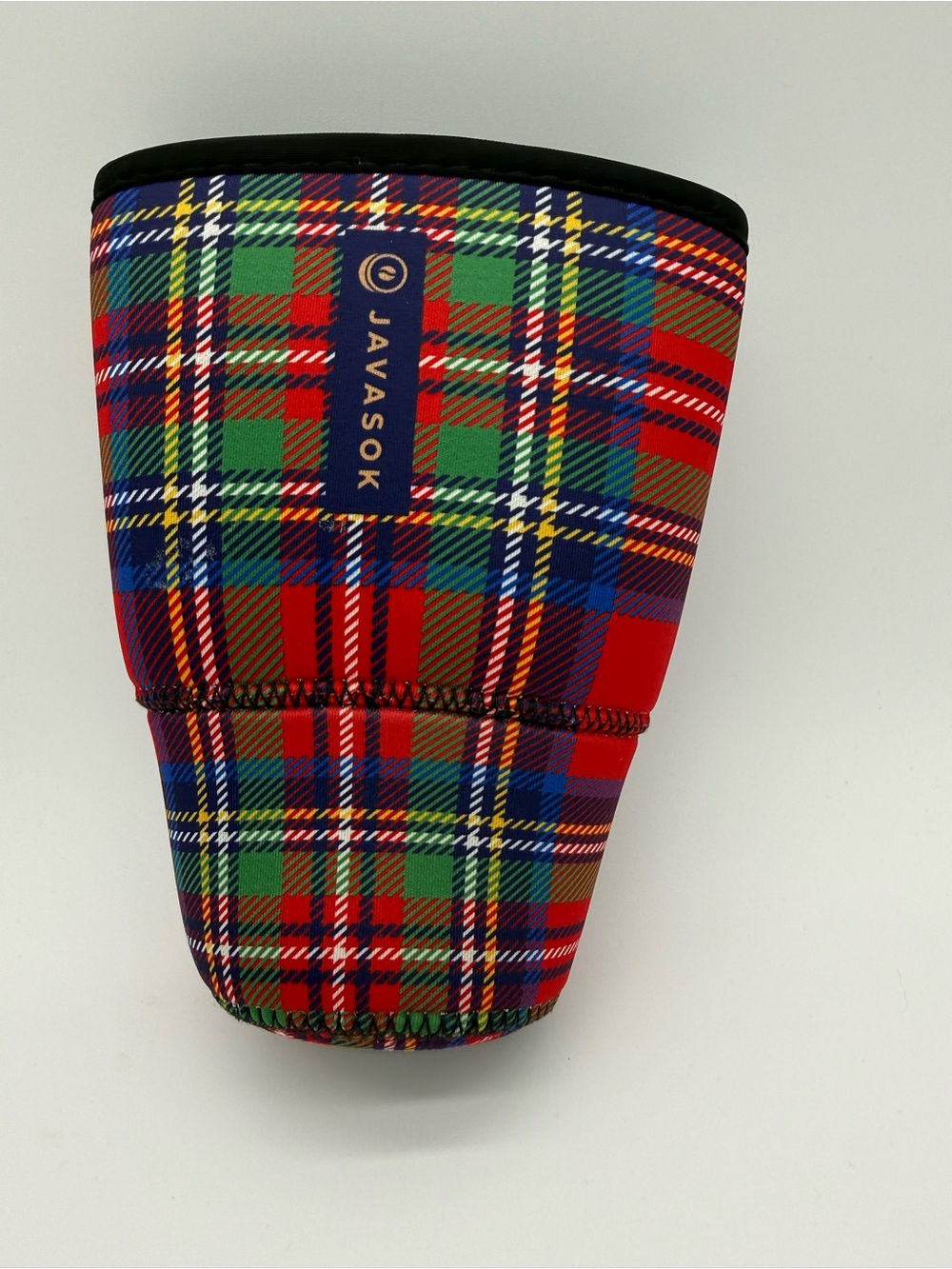 Javasok Red & Green Plaid Insulated Bottle Sleeve
